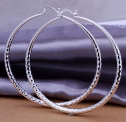 s 925 Silver Elegant Round Large Size Women Hoop Earrings Fashion Costume Jewelry Big Trendy Earring for Women9063393