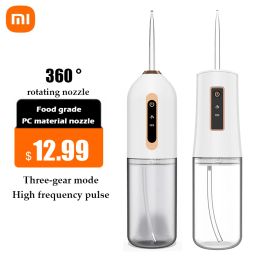 Irrigator Xiaomi Youpin Oral Irrigator Portable Electric Water Jet Dental Flosser Removal Smoke Stains Yellow Teeth Highfrequency Pulse