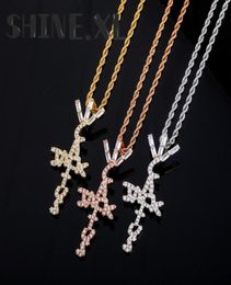Hip Hop Label Jack Pendant Necklace Gold Silver Plated with Rope Chain Mens Bling Jewelry6055620