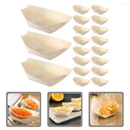 Bowls Catering Supplies Sushi Boat Disposable Serving Boats Appetiser Plates Wood Dish