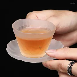 Cups Saucers Cangkir Kaca Glasir Berwarna Kreatif Set Teh Master Tahan Panas Mangkuk Seni Gaiwan