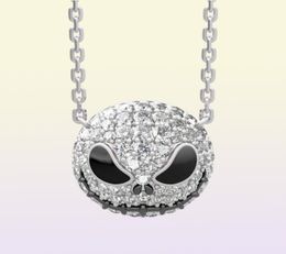 Nightmare before Christmas Skeleton Necklace Jack Skull Crystals Pendant Women Witch Necklace Goth Gothic Jewelry Whole J1218737513623961