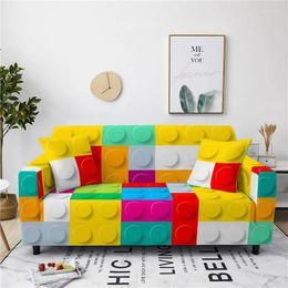 Chair Covers Building Blocks Elastic Sofa Cover All Inclusive Armchair L Shape Corner Anti-fouling Sectional Couch Protector