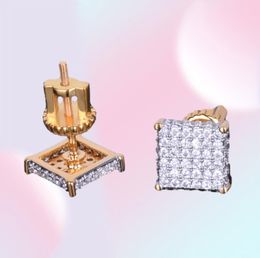 Earrings Jewellery Fashion Women Mens Earrings Hip Hop Diamond Stud Earings Iced Out Bling CZ Rock Punk Round Wedding Gift268N6487416