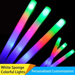 Colourful LED Glow Stick for Birthday and Wedding Party Supplies RGB Glow Foam Stick Loose Turn Light Cheer Tube 30 60 Pack 240403