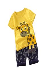 Summer Children Fashion Clothing Baby Boys Girls Cartoon T Shirt Shorts 2Pcssets Kids Infant Clothes Toddler Casual Tracksuit J129120027