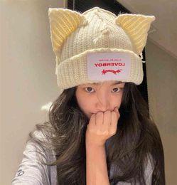 Winter Homemade Minority Design Loverboy Cat Ear Wool Couple Hat Cold Female Autumn and Winter314C27639747730897