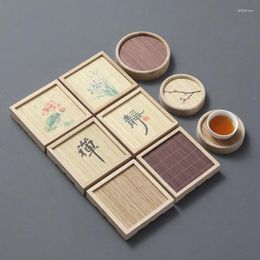 Tea Trays Chinese Style Bamboo Cup Pad Teaism Decorative Insulated Mat Home Accessories Tray