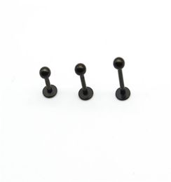 Black Labret Ring Lip Stud Bar Steel 16 Gauge Popular Body Jewellery liage Tragus Piercing Chin Helix Wholesa9161460