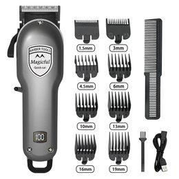 Magicful Fashion Professional Finish Hair Trimmer For Men Rechargeable Liion Battery Shaving Adjustable Electric Clipper 240408