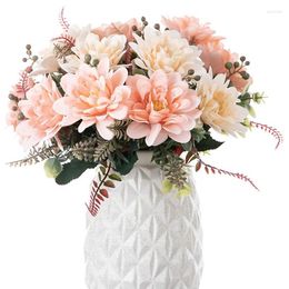 Decorative Flowers Dahlia Simulation Bouquet Fake Flower Po Props Wedding Home Decoration Sunflower Artificial Craft