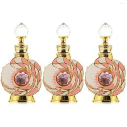 Storage Bottles 3pcs Perfume Bottle Refillable Glass Container Essential Oil 12ml