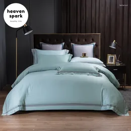 Bedding Sets Luxury Solid Color Egypt Cotton Soft Bed Line Duvet Cover Set 3/4pcs Flat/Fitted Sheet Pillowcase For 150