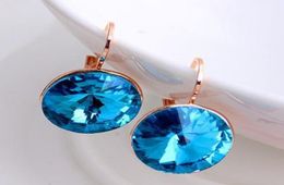 Blue Earing Genuine Austrian Crystal Stud Earrings For Women Wedding Gold Earings Fashion Jewellery 2020 Drop Jewellery8958487