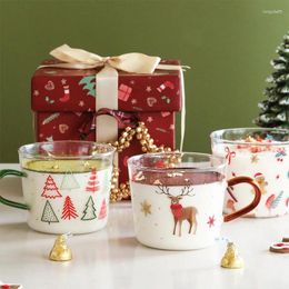 Mugs Nordic Rum Round Christmas Water Cup With Gift Box Xmas Tree Reusable Tea Coffee Lid S Whiskey Wine Glasses