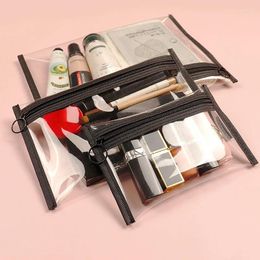 Cosmetic Bags 3/1PCS PVC Bag Lady Transparent Clear Zipper Makeup Organiser Travel Bath Wash Make Up Case Toiletry For Girls