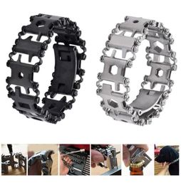 29 in 1 Multifunction Tread Bracelet Outdoor Bolt Driver Tools Kit Travel Friendly Wearable Multitool Stainless Steel Hand Tools Y8891888