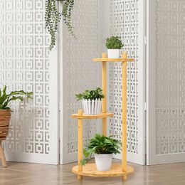 Plant Stand Indoor, Outdoor Stand, 3 Tiers Plant Shelf Bamboo Plant Stands for Indoor Plants Multiple