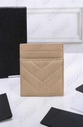 7A Luxury Designer Card Holder Wallet Short Case Purse Quality Pouch Quilted Genuine Leather Y Womens Men Purses Mens Key Ring Cre6370214