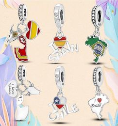 925 Silver bead fit Charms Charm Bracelet Spanish Bullfighting Charms Love Spain Chile Brazil Exotic charmes ciondoli DIY Fine Beads Jewelry9846790