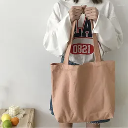 Bag Hylhexyr Solid Colour Student Women Shoulder Bags Handbag Large Capacity Casual Totes Canvas Versatile Satchel Fashion