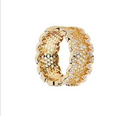 jewelry CZ ring S925 sterling silver rings for women 18K plated gold color honeycomb rings fashion of 3634639