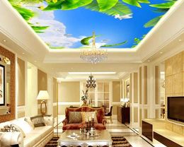 Wallpapers Custom Po Wallpaper 3D Stereoscopic Leafy Crescent Ceiling TV Background Mural