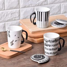 Mugs Creative Ceramic Personalized Notes Cup Music Score Piano Keyboard Coffee Band Gamak