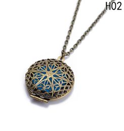 1Pc Antique Bronze Colour Aromatherapy Aroma Essential Oil Perfume Hollow Diffuser Pendant Necklaces For Gift1683193