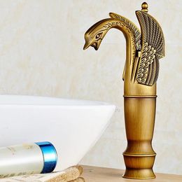 Bathroom Sink Faucets L16009 - Luxury Deck Mounted Bronze Color Brass Basin Faucet