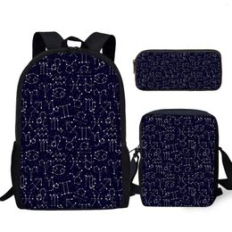 Backpack YIKELUO Galaxy/Constellation Print Comfort Adjustable Shoulder Strap Messenger Bag Student Textbook Pencil Case