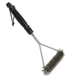 Tools BBQ Grill Cleaning Brush With Stainless Steel Wire Bristles - Premium Triangle Barbecue Cleaner