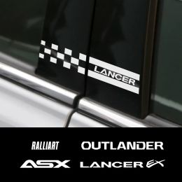 For Mitsubishi Lancer EX Outlander ASX L200 Ralliart 2PCS Car Window B Pillars Auto Column Decor Stickers Decals DIY Accessories