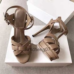 Sandals Designer Women High Heels Shoes 10cm Shiny Metal Leather Luxury Dress Leather Wedding Shoes 14cm With Box NO23 240404132YCZ