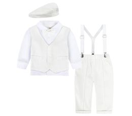 Baby Suit Infant Formal Outfit Newborn Gentleman Long Sleeve Overalls Toddler Birthday Wedding Party Gift Costume 4PCS9124138