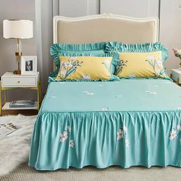Bedding Sets Cotton Bed Skirt Single Small Floral Non-Slip RuffledBed Cover Twin Coverlet Comforter Set