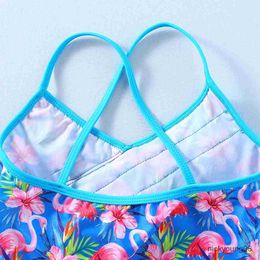 One-Pieces Girls One Piece Floral Print Flamingo Swimsuit Bikini Beach Bathing Suits Quick Dry Swiming Clothes