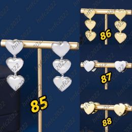 Three heart-shaped long styles Earrings Fashion Parisian Style Luxury Ear Stud For Men Women Retro Earring Party Jewellery Accessories Designer Shiny Non-Fading