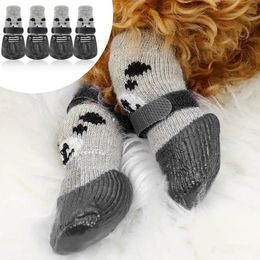 Dog Paw Protector Anti Slip Warm Dog Shoes Soft Pet Socks For Hardwood Floors Carpets Sofas Wear-Resistant Dog Shoes For Paw