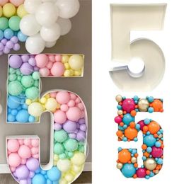 73cm Blank Giant Number 1 2 3 4 5 Balloon Filling Box Mosaic Frame Balloons Stand Kids Adults Birthday Anniversary Party Decor 2203755946