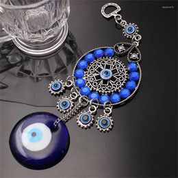 Decorative Figurines Wind Chimes Turkey Pendants Amulet Home Wall Hanging Decor Blessing Protection Gift Dream Catcher Blue Rhinestone