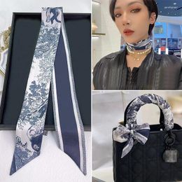 Scarves Chic French Luxury Sale Plants Jungle Animals Women's Twill Skinny Bag Fashion Hair Headband Neckerchief For Ladies