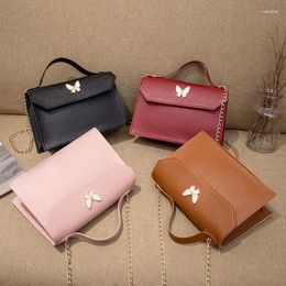 Evening Bags Butterfly Decoration Women Handbags Mini Flip Cover Crossbody PU Leather Small Square Bag Casual Women's Shoulder