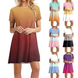 Casual Dresses Woman Clothing Women Summer Short Sleeve T Shirt For 2024 Plus Size