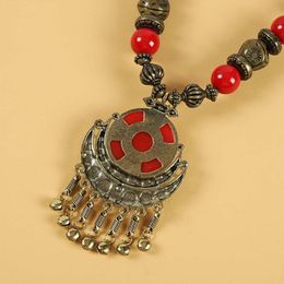 Vintage Bohemia Necklace Tibetan Jewelry Bohemia Tiara Ethnic Head Chain Forehead Pendant Ethnic Tassel Necklace