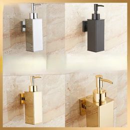 Liquid Soap Dispenser Metal Wall Mounted Lotion Bottle Stainless Steel Refillable Shower Gel Shampoo Pump Dispensers Bathroom Accessories