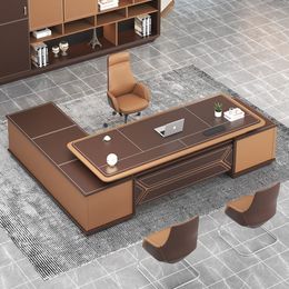 Standing Storage Office Desk Organizers Drawers Floor Shelf Luxury Computer Desks European L Shaped Escritorio Modern Furniture
