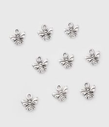200Pcs alloy Bee Antique silver Charms Pendant For necklace Jewelry Making findings Craft 11x10mm6412723