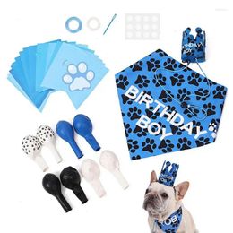 Party Decoration Pet Birthday Banner Pull Flag Hat Dog Balloon Props Accessories For Small Medium Dogs Pets