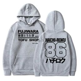 Sweatshirts Mens Jackets Initial D Manga Hachiroku Shift Drift Men Hoodie Takumi Fujiwara Tofu Shop Delivery AE86 Mens Clothing Brand Hooded Sweatshirt 240412